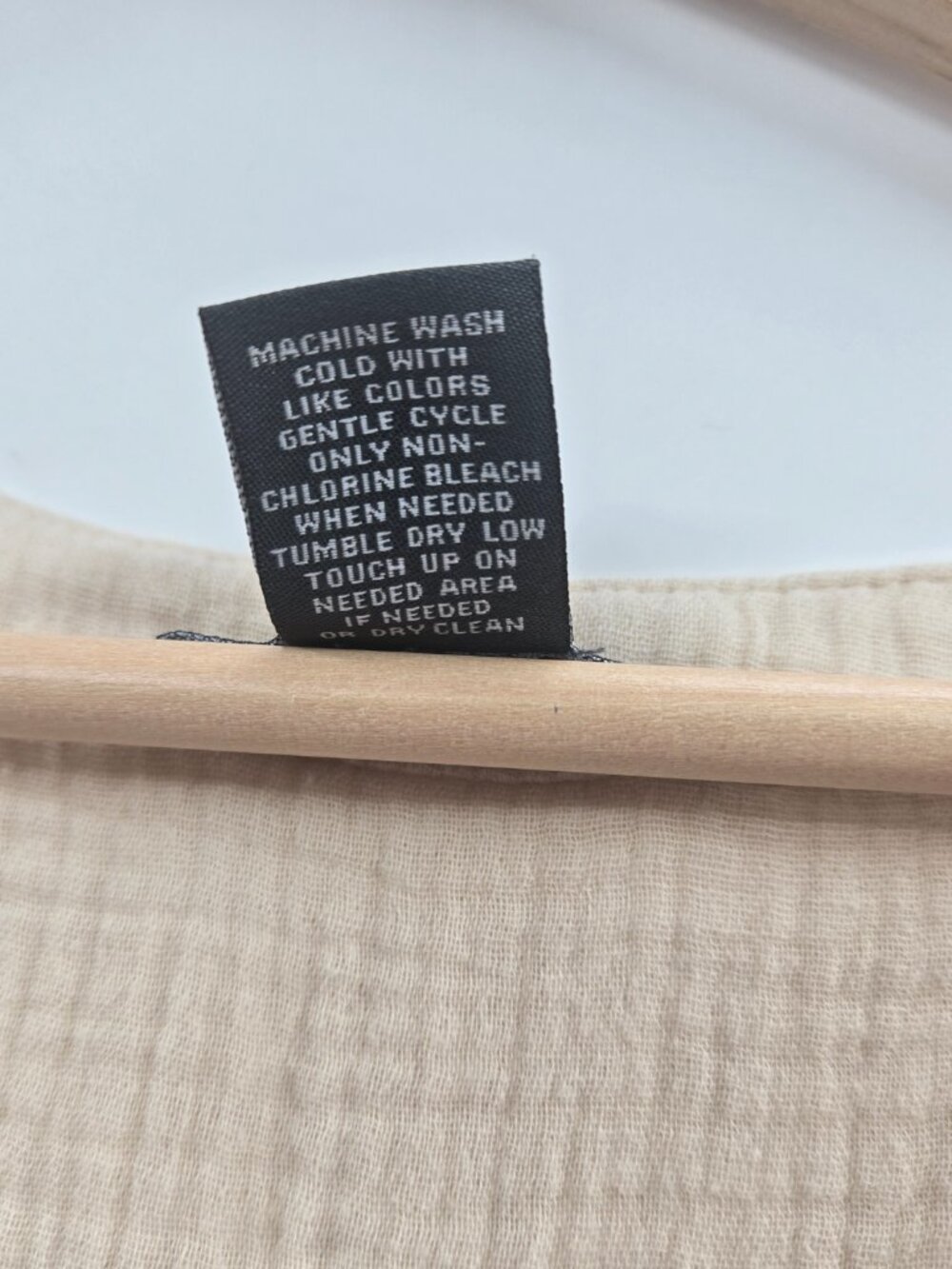 Chelsea & Theodore Cream 100% Cotton Gauze Button Down Midi Dress Size Large - Picture 12 of 14